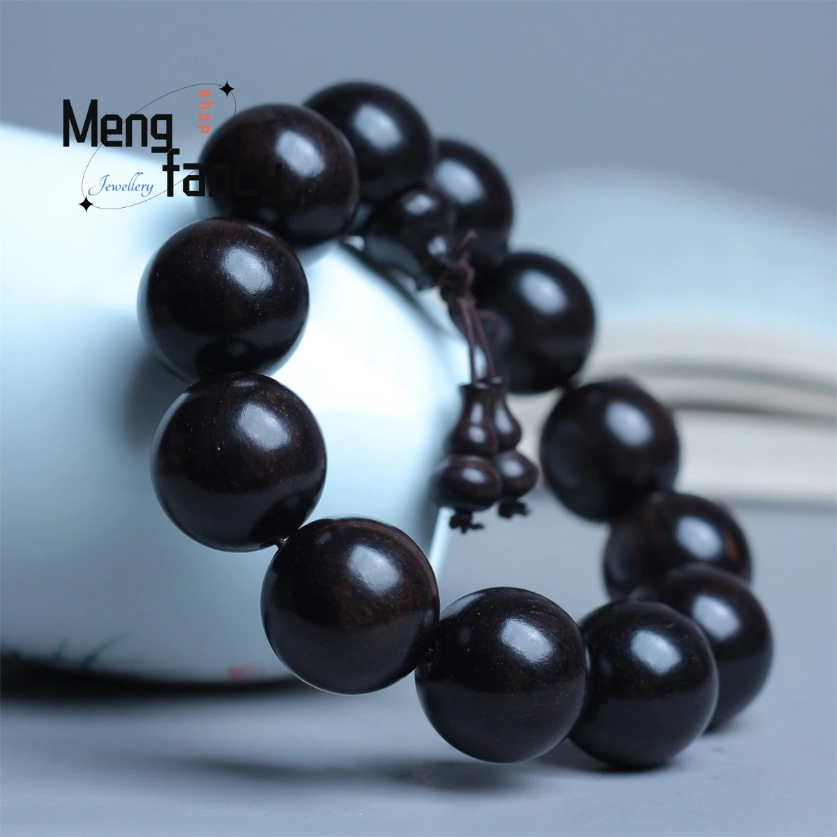 Natural High Density Old Material Ebony Red Sandalwood Buddha Bead Gourd Tassel Bracelet Simple Fashion Boutique Men Women Gift