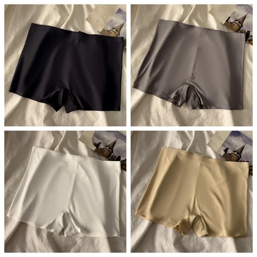 مجموعة مكونة من 4 قطع من سراويل البطن عالية الخصر للتحكم في البطن، سراويل مريحة تسمح بمرور الهواء للفتيات على طراز Boyleg بلون سادة وبسيطة