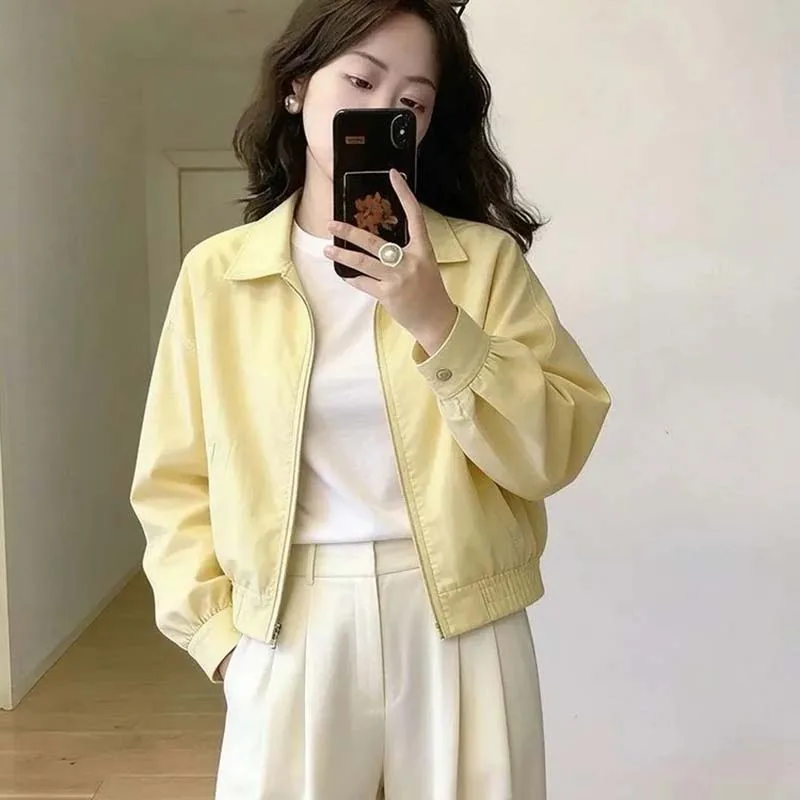 Women Casual Short Coat 2026 New This Year's Popular Explosions Beautiful Yellow Beautiful Little Casual Short Coat Spring