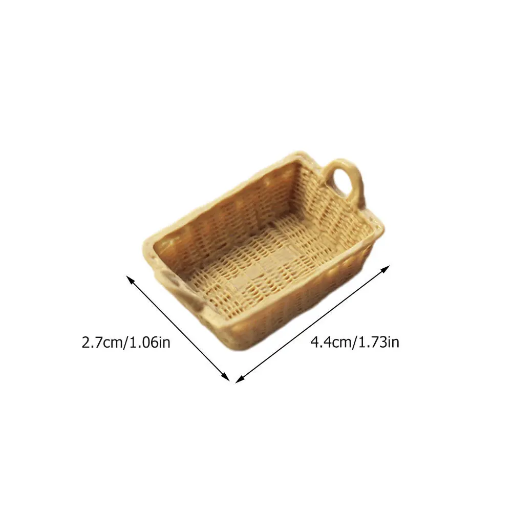 4Pcs Compact Resin Basket Decor Set Perfect for Micro Scene Arrangement Creative Home Styling Miniature Ornament Kit
