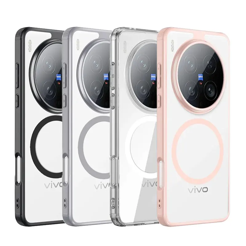 حافظة أكريليك مغناطيسية Magsafe لهاتف Vivo X200 Ultra حافظة شحن لاسلكية مقاومة للصدمات لهاتف X200Ultra غير مصد أصفر