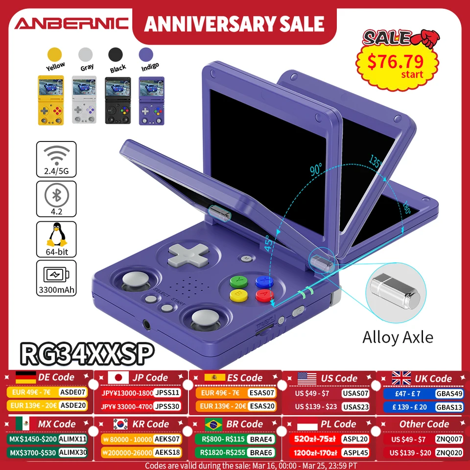 RG34XXSP パープル　2GB RAM Amazon.com: RG34XXSP Retro Handheld Game Console RG34XX SP Retro