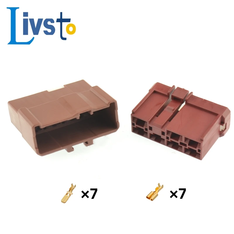 1 Set 7 Pin 6098-0214 6098-0212 Auto High Current Unsealed Socket Plastic Housing Wiring Harness Connector Car Adapter