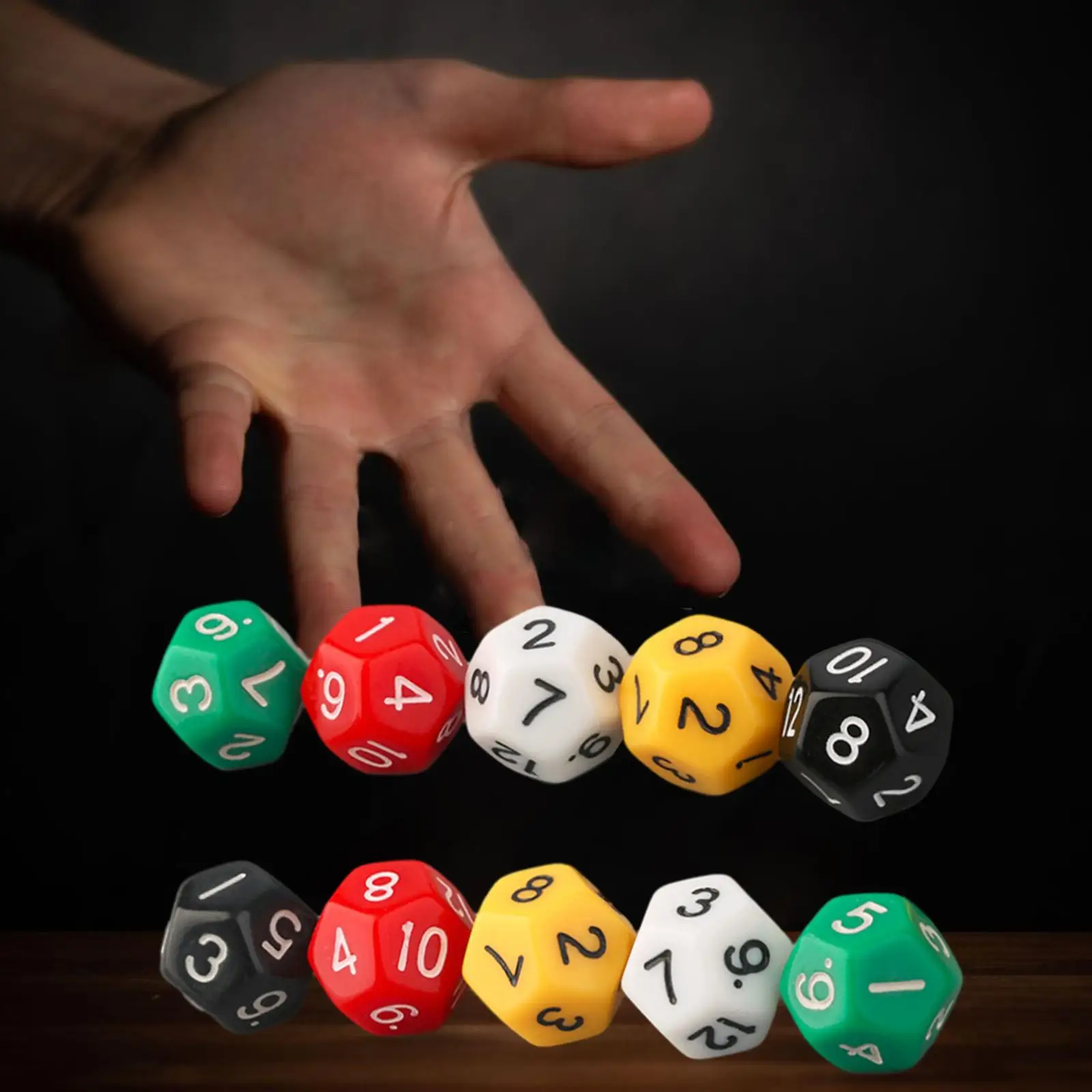 10Pcs D12 Polyhedral Dice Entertainment Toys Party Favors Table Games for Game