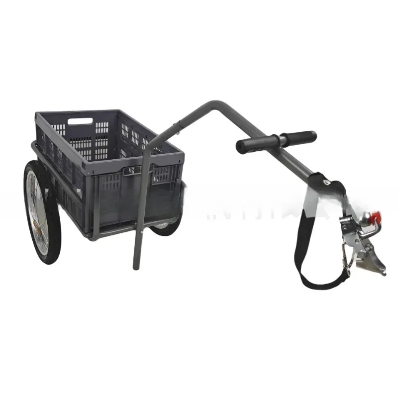 

Rear hanging multi-functional foldable plastic basket, steel luggage rack, bicycle freight trailer 16-inch inflatable wheels