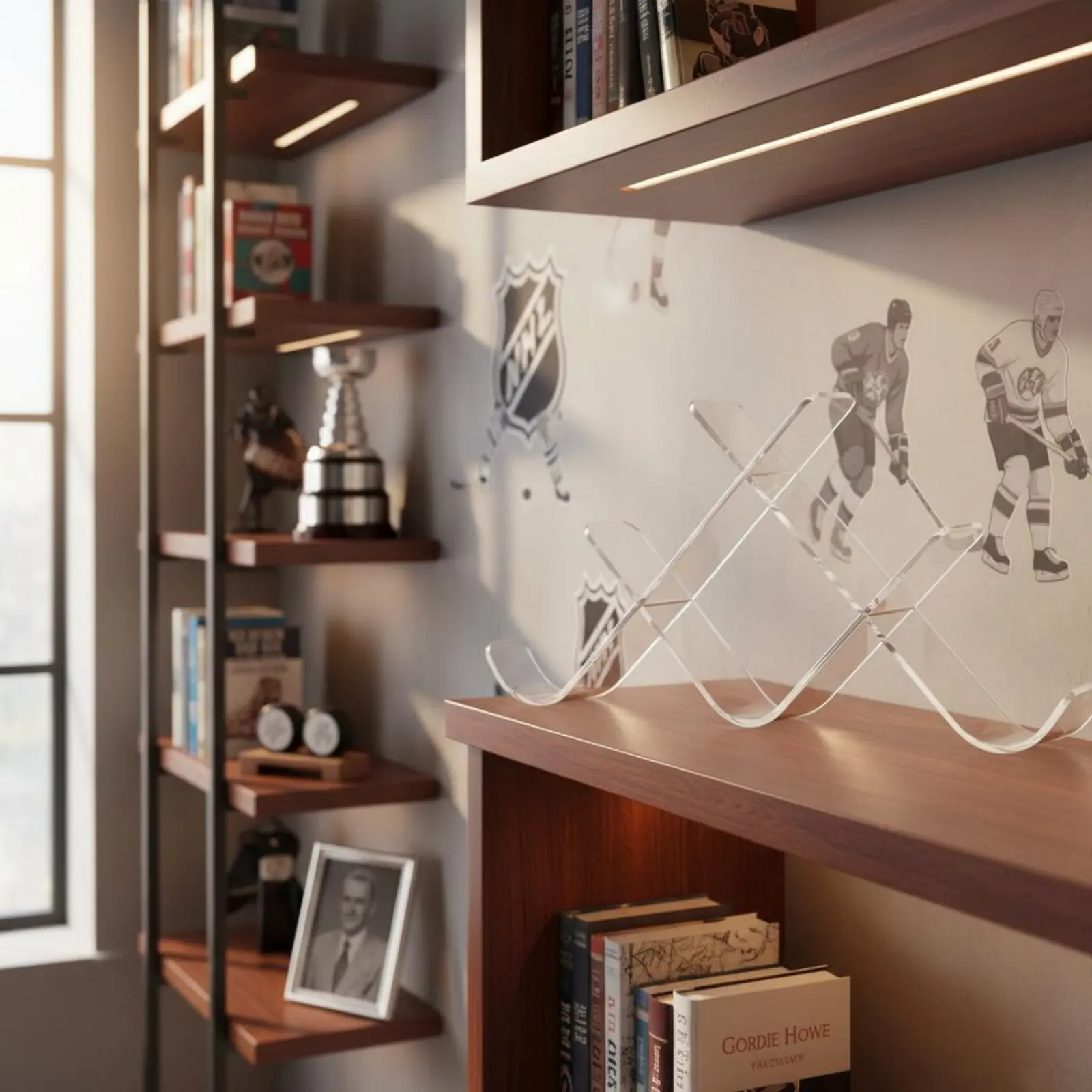 Ice Puck Display Stand High Clearness Acrylic Puck Stand Collection Organizer Stable Easy to Assemble for Office