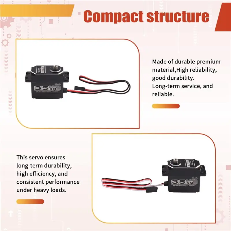 FBIL-35Kg Torque Digital Servo Waterproof IP67 270 Degree Metal Gear Iron Core Motor RC Robot Car Boy DIY