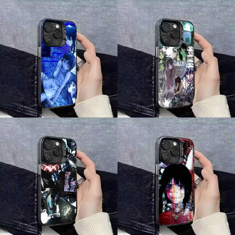 

S-Serial E-Experiments Lain Phone Case For iPhone 16,15,14,13,12,11,Mini,Pro,E,SE4,XS,MAX Black Candy Matte Box