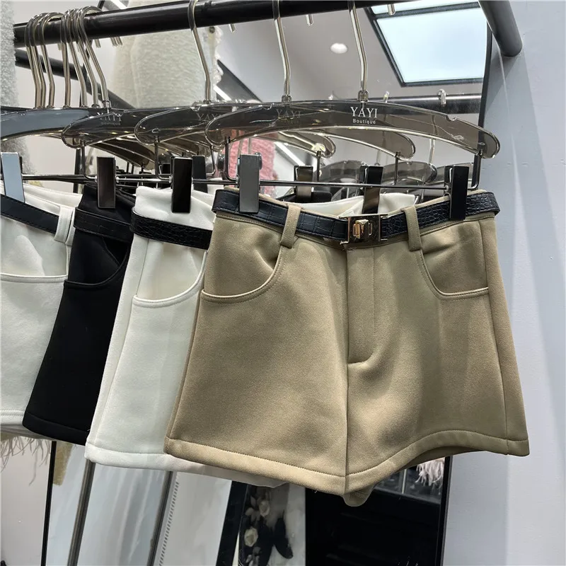 

Утягивающие брюки Fce orts с высокой талией, женские повседневные широкие брюки длиной четверти с поясом, осень-зима, новые брюки