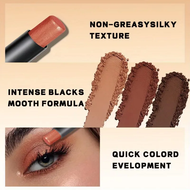 Caneta de sombra esfumaçada com glitter, marrom, de longa duração, fosca, deitado, bicho da seda, sombra, iluminador, maquiagem para os olhos