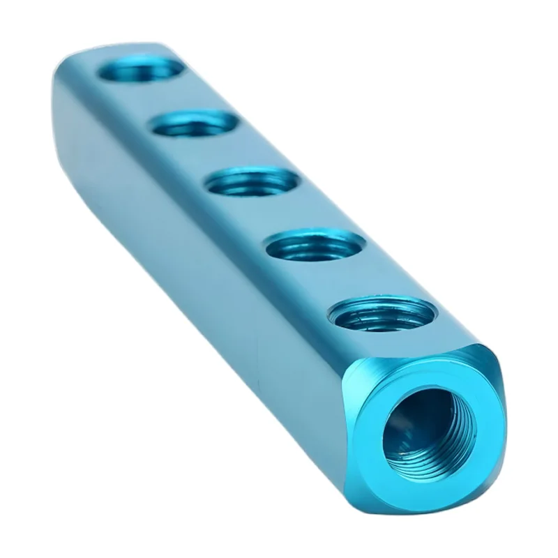 AL-02-10P Pneumatic Distributor Connector Quick Connector Internal Thread Manifold Shunt Aluminum Block For Air Compressors 1/4