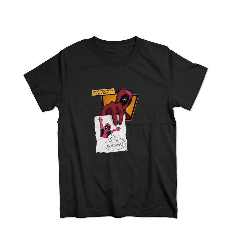 أعجوبة حقيقية أذن Kawaii Deadpool ترشيش الرجال قصيرة الأكمام عارضة تي شيرت القطن سليم تي شيرت مجسم ميرش هيل خمر #1