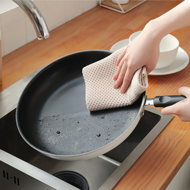 1PCS Dishcloth Ultra Soft Absorbent Kitchen Towel Household Cleaning Cloth Dish Windows Glass Gadgets Wash Cloth 34*34cm