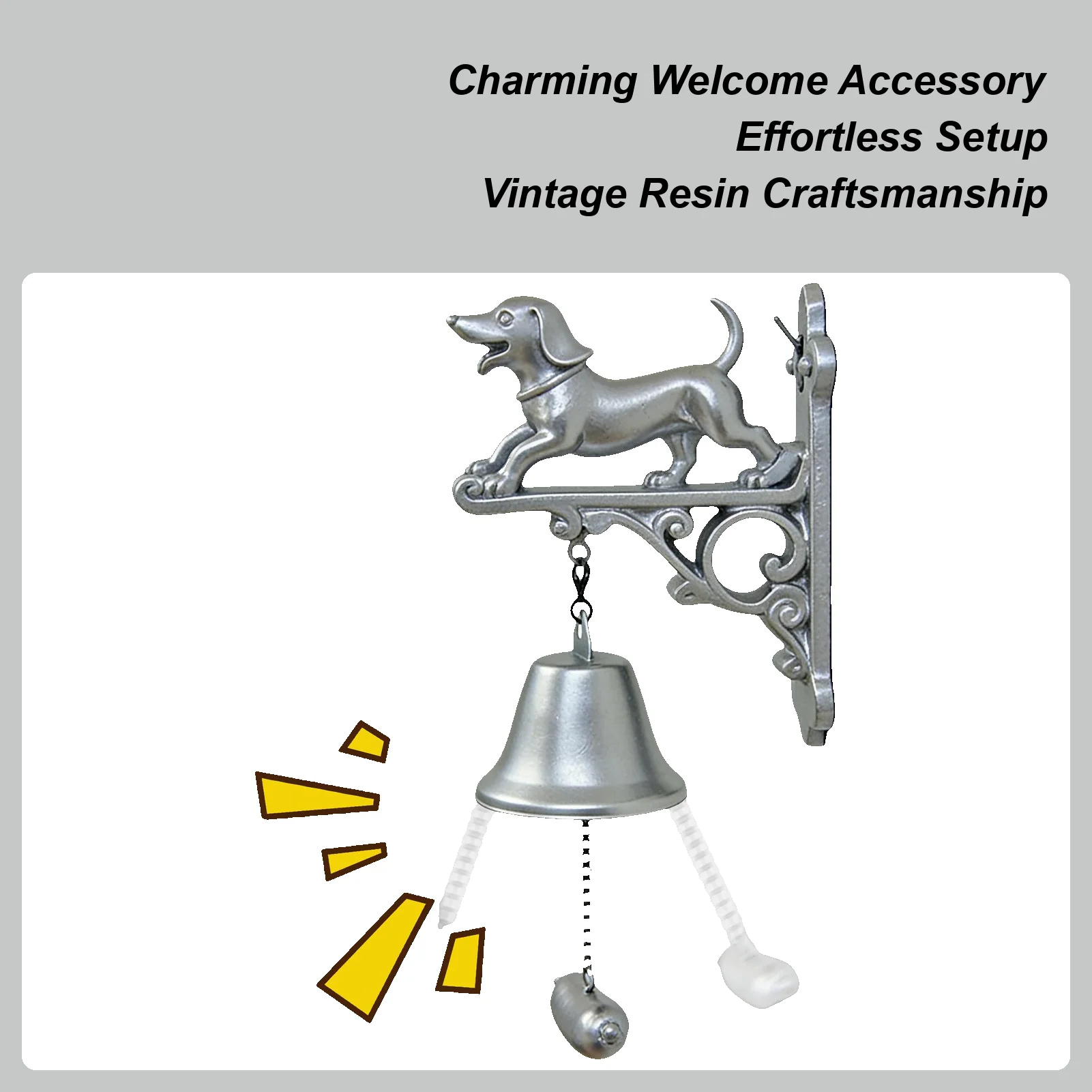 

Vintage Dachshund Door Bell Wall Mounted Resin Dachshund Ornaments Dachshund Welcome Doorbell For Porch Garden Front Door