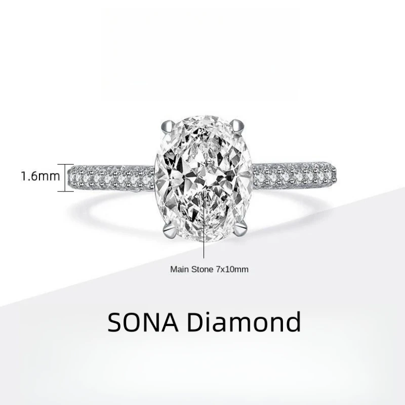 

2,5 карата лабораторные бриллианты 5А-класс SONA S925 чистое серебро Эллиптическая резка Для леди Свадебное бриллиантовое кольцо Подарок для друзей Бесплатные транспортные праздничный подарок кольцо женское бижутерия