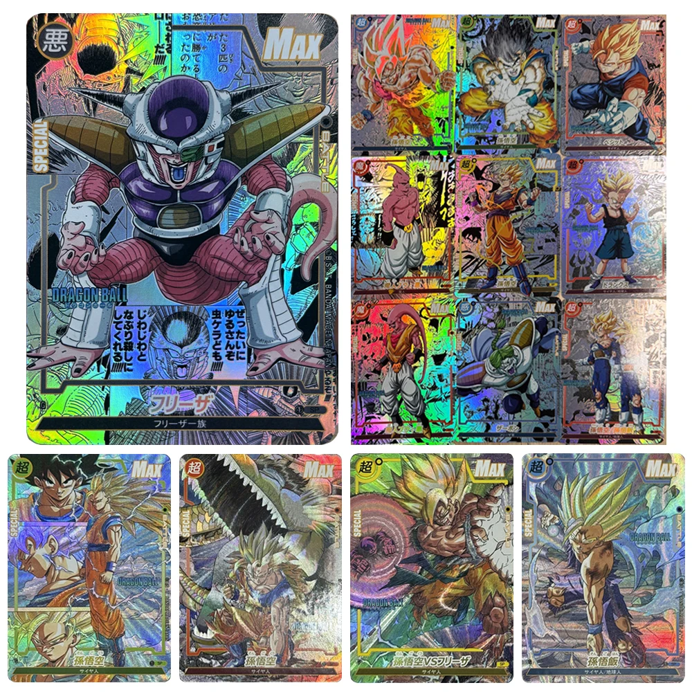 Anime collectible cards DIY homemade 18PCS/SET Son Goku Bulma Vegeta krillin Cell Refractive Sparkle Texture Holiday Gift
