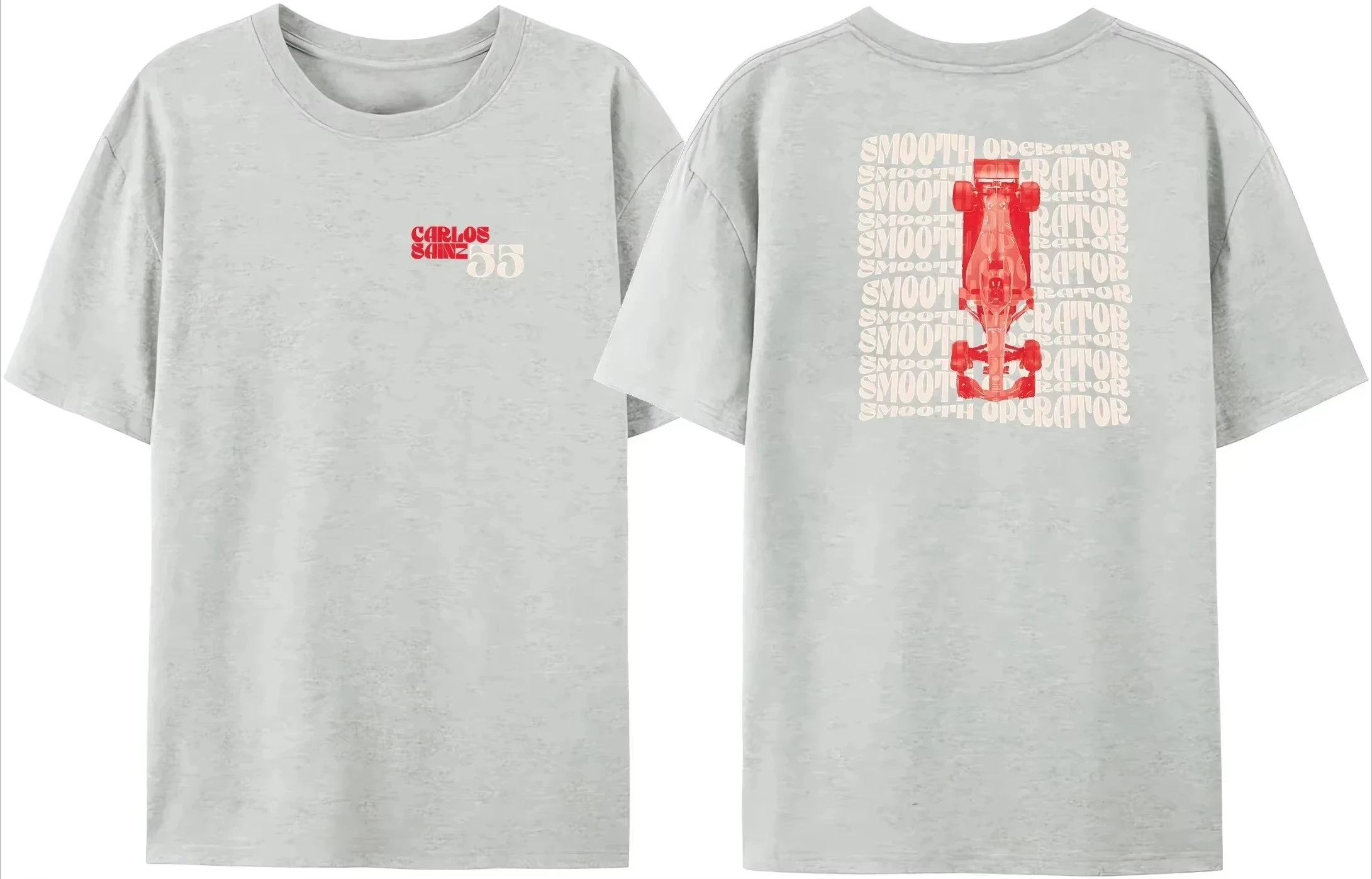 

Summer T-shirt F1 Men's Racing 55 Letter T-Shirt F-1 Carlos Sainz 55 Print F Racing Fan Women's Unique Design Original top Tee