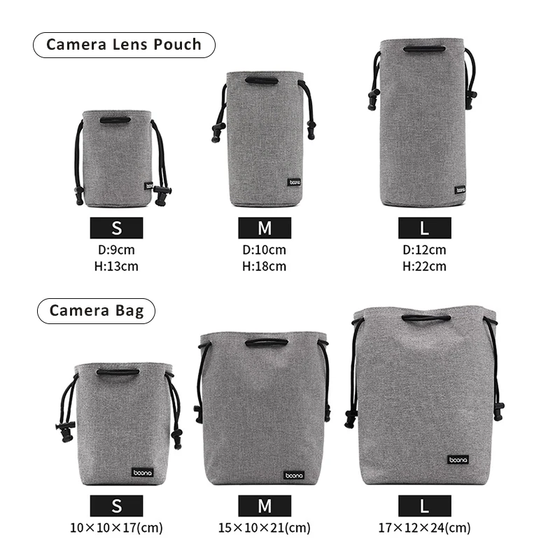 Digital SLR Camera Bags Lens Photography Bag Waterproof Camera Storage Bag Drawstring Stitching for Canon Nikon Sony