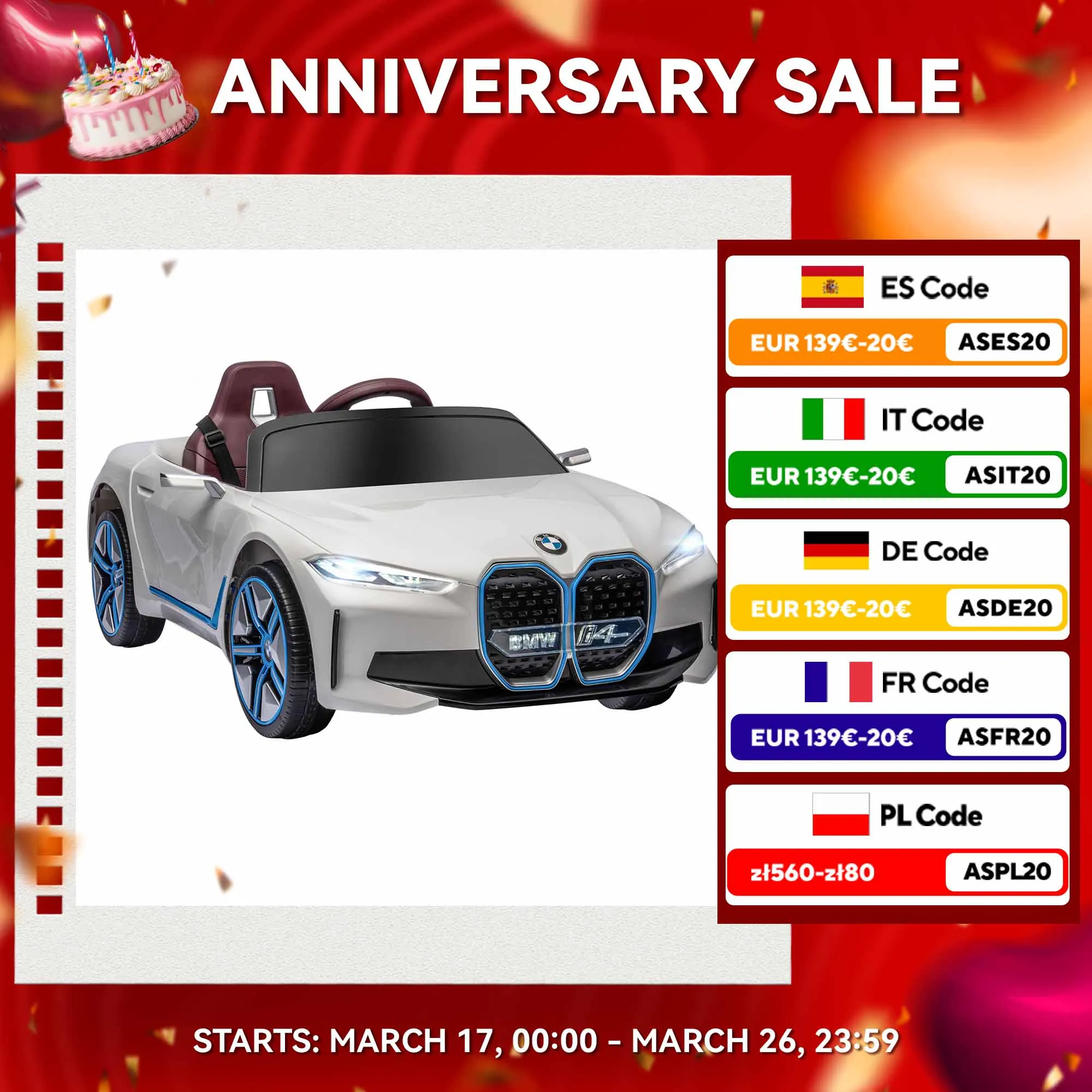 Auto elettrica HOMCOM per bambini 37-72 mesi con musica MP3 115x67x45 cm bianca