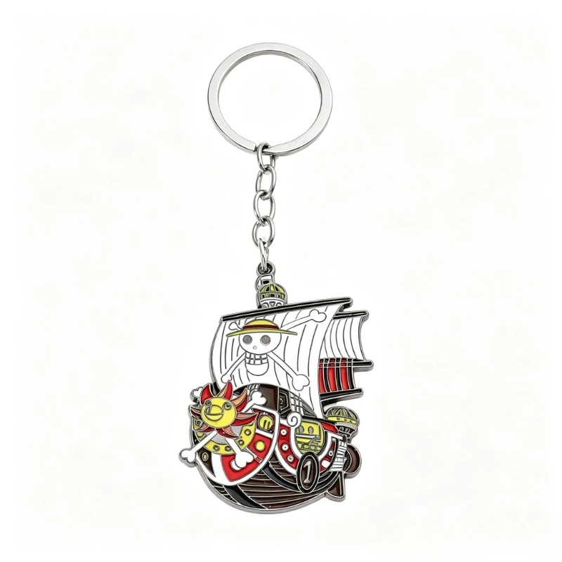 Llavero de Metal con Diseño de One Piece Thousand Miles of Sunshine, Lindo y Animado, Colgante 2D para Mochila, Venta al Por Mayor