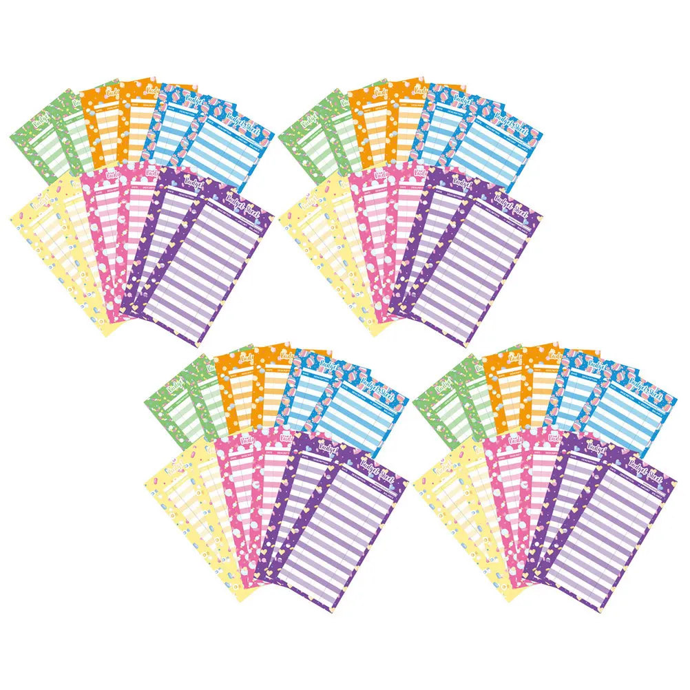 60Pcs Candy Design Budget Binder Inserts Expense Tracker Daily Budget Sheets Compatible with A6 6 Ring Loose Leaf