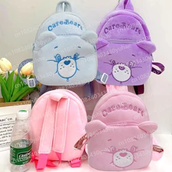 Care Bears Plush Series Rainbow Bear Kindergarten Baby Shoulder Backpack Cute Children's Boys Girls School Bag Kawaii Gift