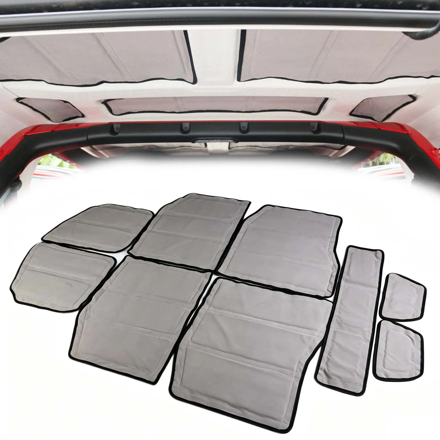 Hardtop Roof Heat Insulation Sound Deadener Cotton For 2018-2025 Jeep Wrangler JL 4 Doors Thermal Noise Reduction Headliner Pad