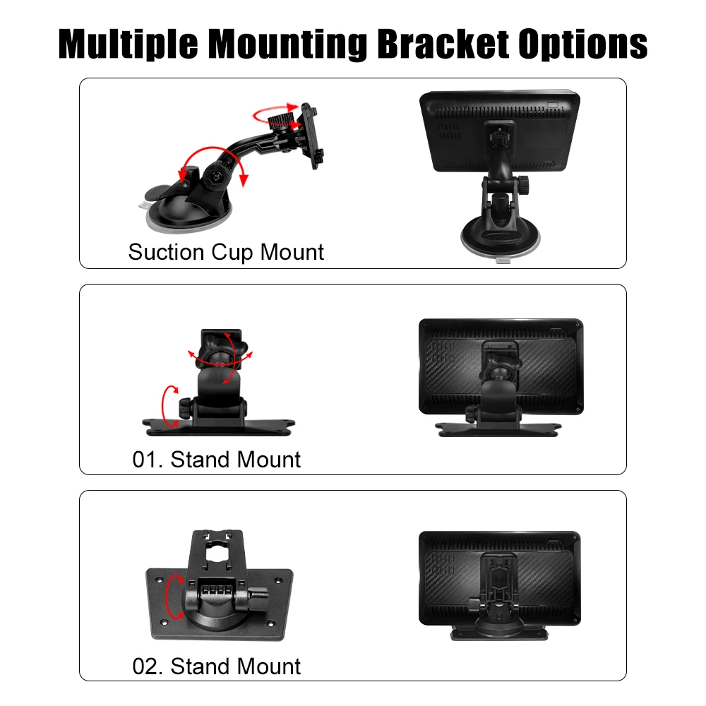 7-Zoll-Auto-Display-Monitor, kabellos, tragbar, Carplay, Android, Auto, MP5, Autoradio, Stereo-Player mit GPS-Navigation
