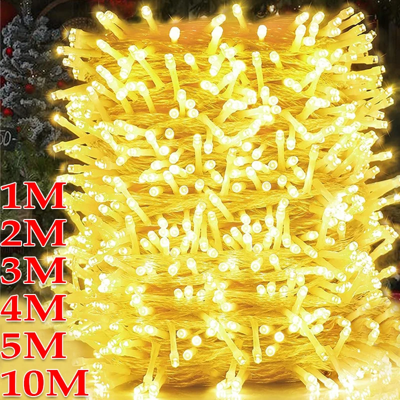 1/2/3/4/5/10M LED String Lights Waterproof Battery Fairy Garland Light Lamp Christmas Wedding Party Decoration Holiday Lighting