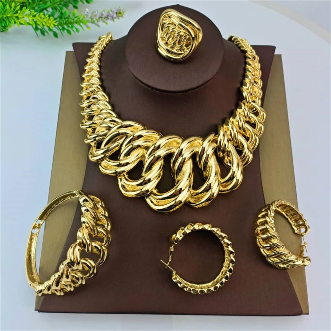 EMMA Luxury Necklace Jewelry Sets For Women Dubai Gold Color African Arabic Wedding Bridal Collection Jewellery Sets