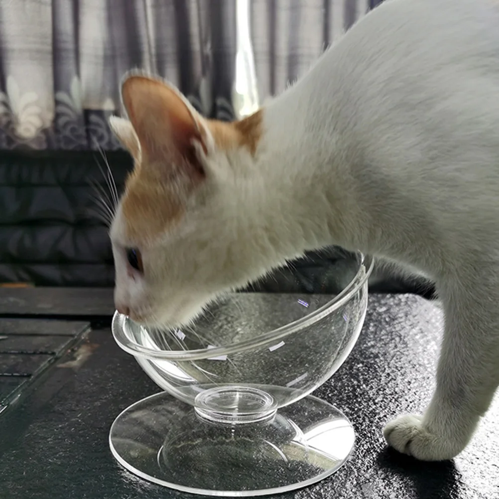 

Acrylic Pet Bowl High Transparent Universal Cats Dogs Elevated Base Stable Food Water Feeder Eating Pet Supply