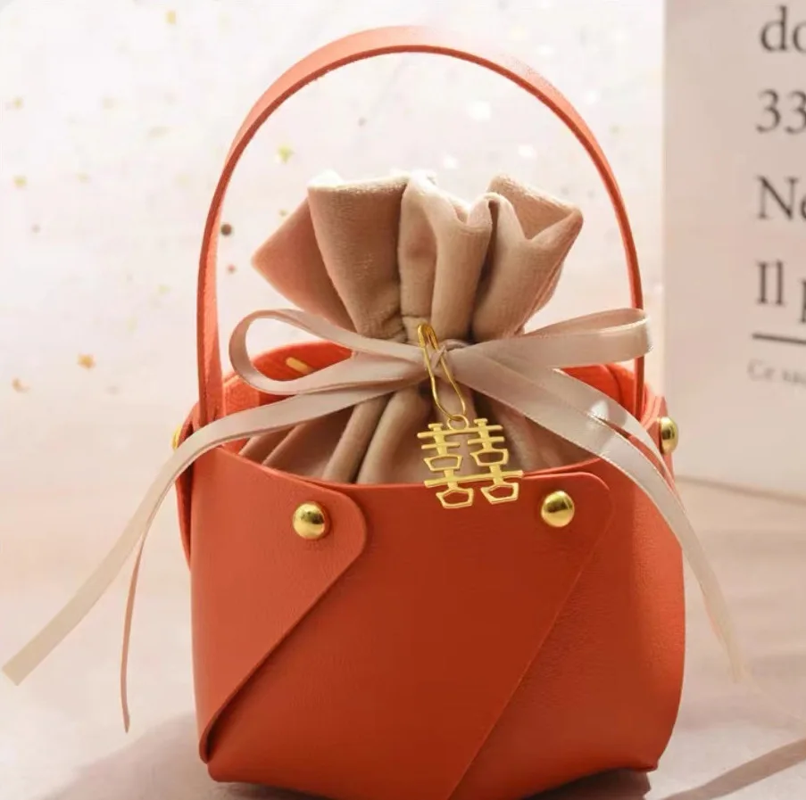 حقيبة أرنب محمولة للهدايا، سلة آذان أرنب، جلد مقسم، تغليف صندوق هدايا الحفلات، صندوق بيض ملون، تغليف هدايا الزفاف #3