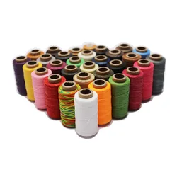 Waxed Thread For Leather 50m 0.8mm Black Off White Red Green Pink Brown Grey Purple Orange Blue Apricot