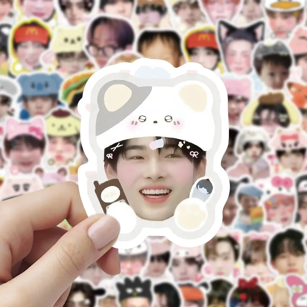 100pcs Kpop Korean Boy Band Photo Sticker Cute Big Head Stickers Kawaii Waterproof Photo Sticker Fans Collection
