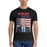 2024 USA President T Shirts for Men Pure Cotton Funny T-Shirts Round Collar Joe Biden Tee Shirt Short Sleeve Tops Summer