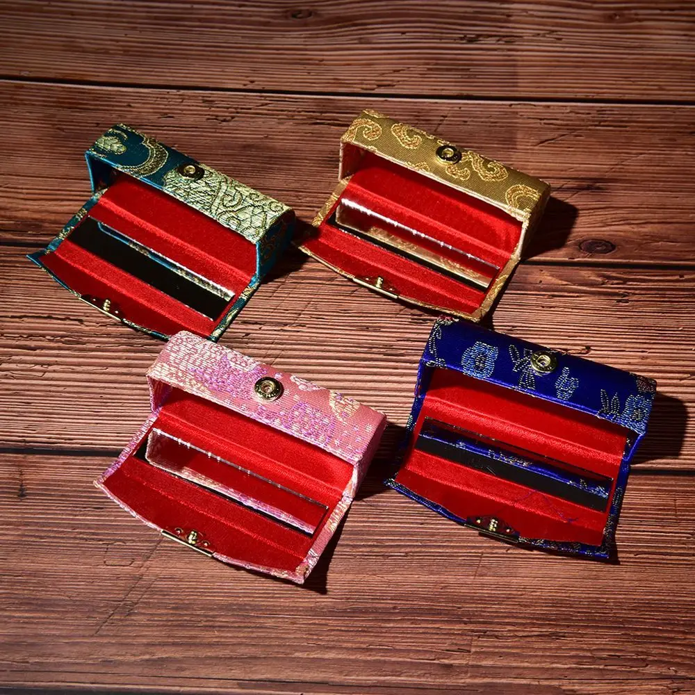 

with Mirror Storage Box Retro Embroidered Flower Silk Satin Design Packaging Box Lipstick Box Lipstick Case Lipstick Holder