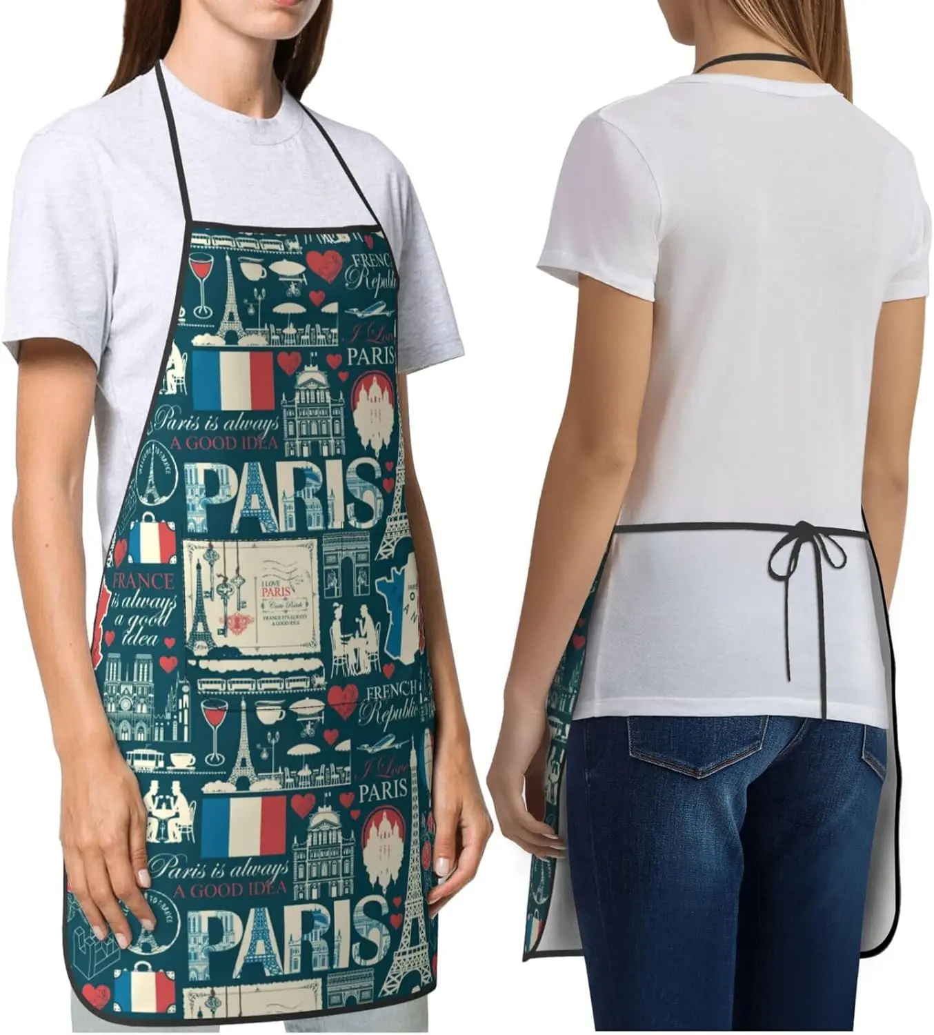 Fartuch kuchenny Paris Eiffel Tower Fartuch kuchenny do grillowania w domu Fartuch szefa kuchni Wodoodporne fartuchy dla kobiet i mężczyzn