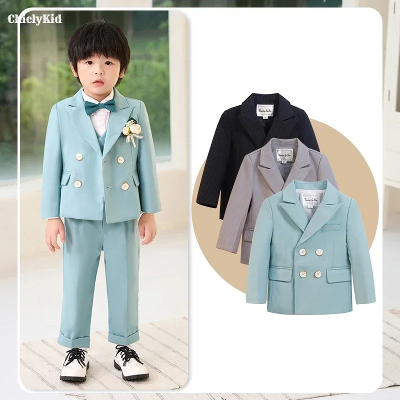 Boys Wedding Tuxedo Suit Jacket Kids Toddler Formal Dress Children Blazer Party Gentleman Morning Coat Tailcoat Top Costumes