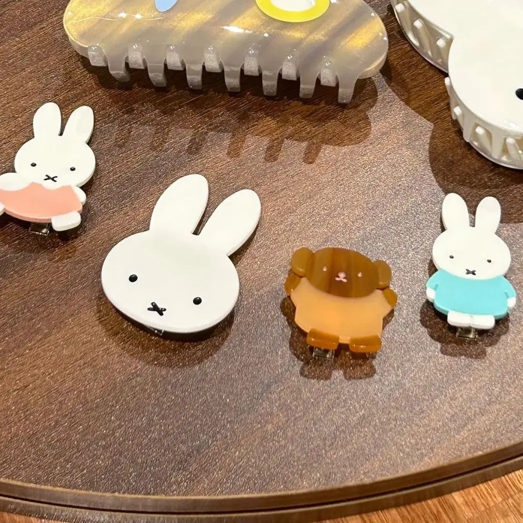 Cute Miffy Hair Clips Sweet Cartoon Claw Clip Girly Headwear Fashion Barrettes Elegant Hair Decor for Women Daily Hairstyle Gift view 3