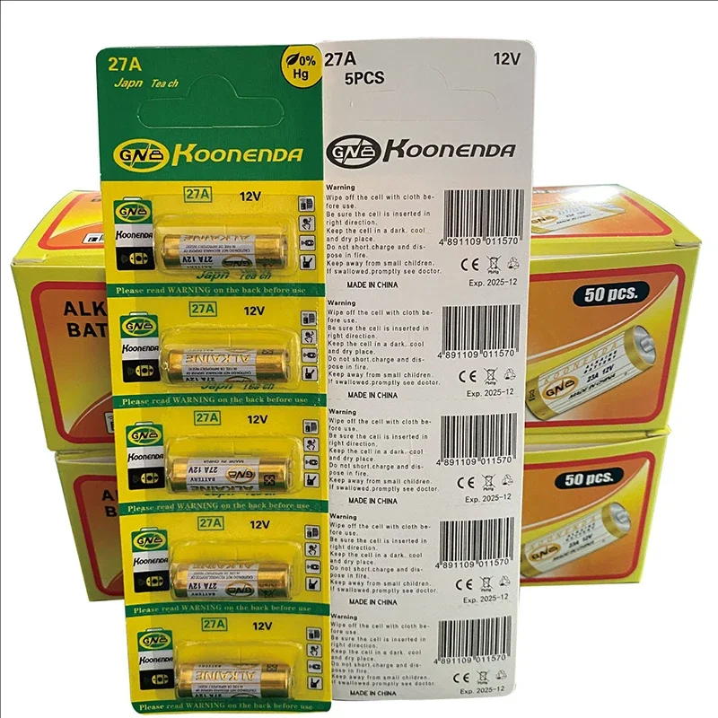 12 فولت 27A بطارية قلوية جافة A27 G27A 27MN MS27 GP27A L828 V27GA ALK27A لجرس الباب ، المشي ، إنذار السيارة ، التحكم عن بعد 10 قطعة