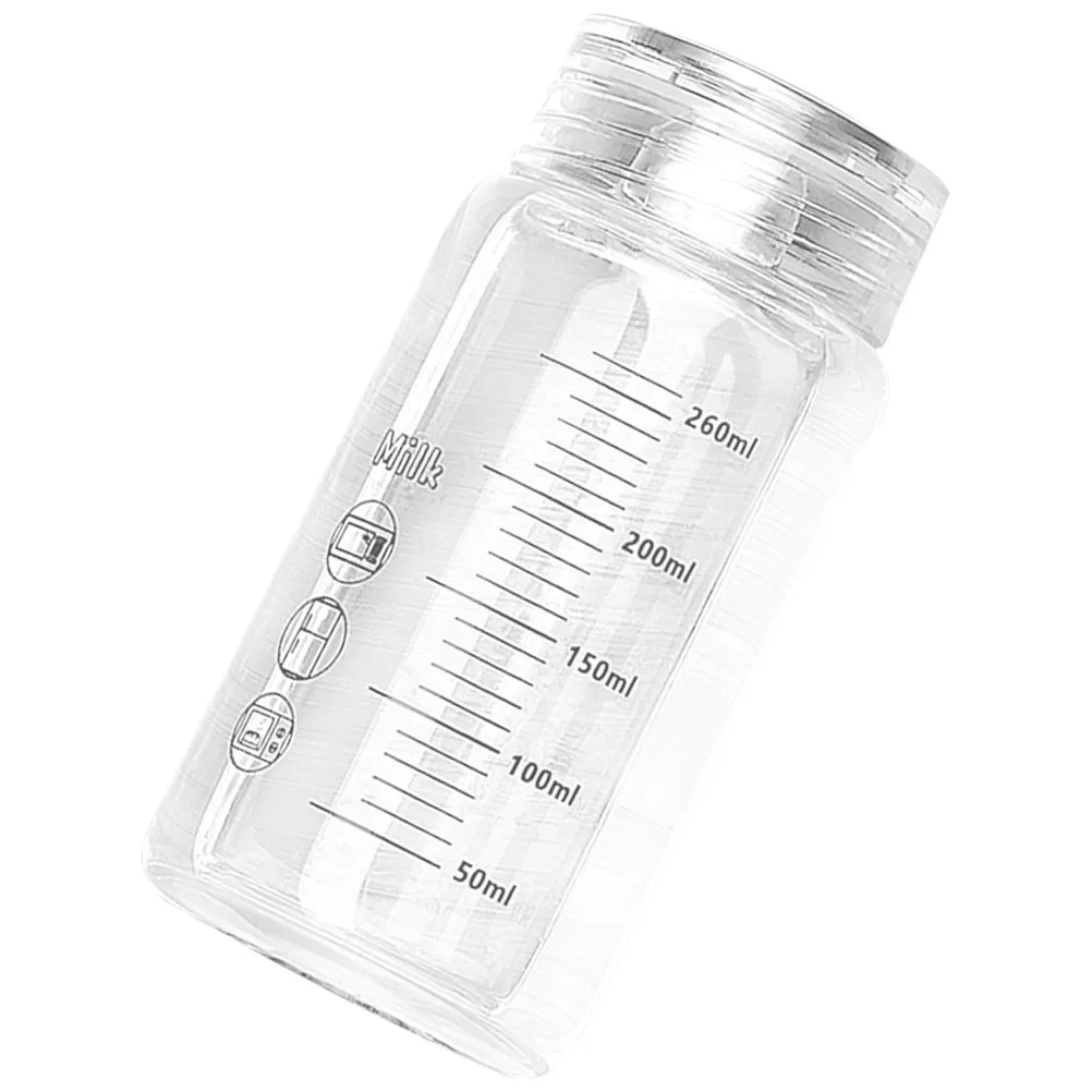 

260ml Portable Glass Water Bottle with Scale Wide Mouth for Tea Milk Soda Easy Clean Travel Home Office Use Water Cup