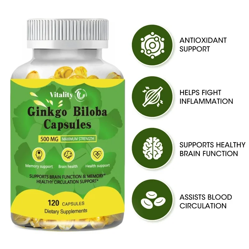 Vitality Ginkgo Biloba Extract, Improves Brain, Memory, Improves Circulation, Improves Cognitive Function, Increases Energy