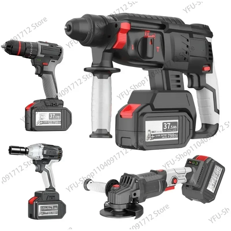 Selling Electric Power Tools Set Rotary Hammer Drill Angle Grinder Impact Wrench Driver Drill Combo Kit Same Battery