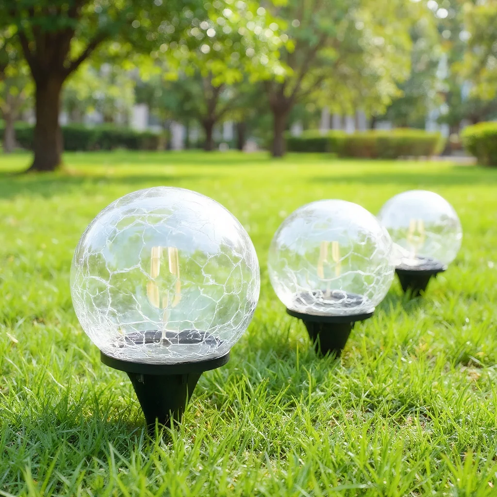 

LED Solar Ground Insert Light, Outdoor Waterproof Garden Decoration, Christmas Outdoor Glass Ball Crack Light
