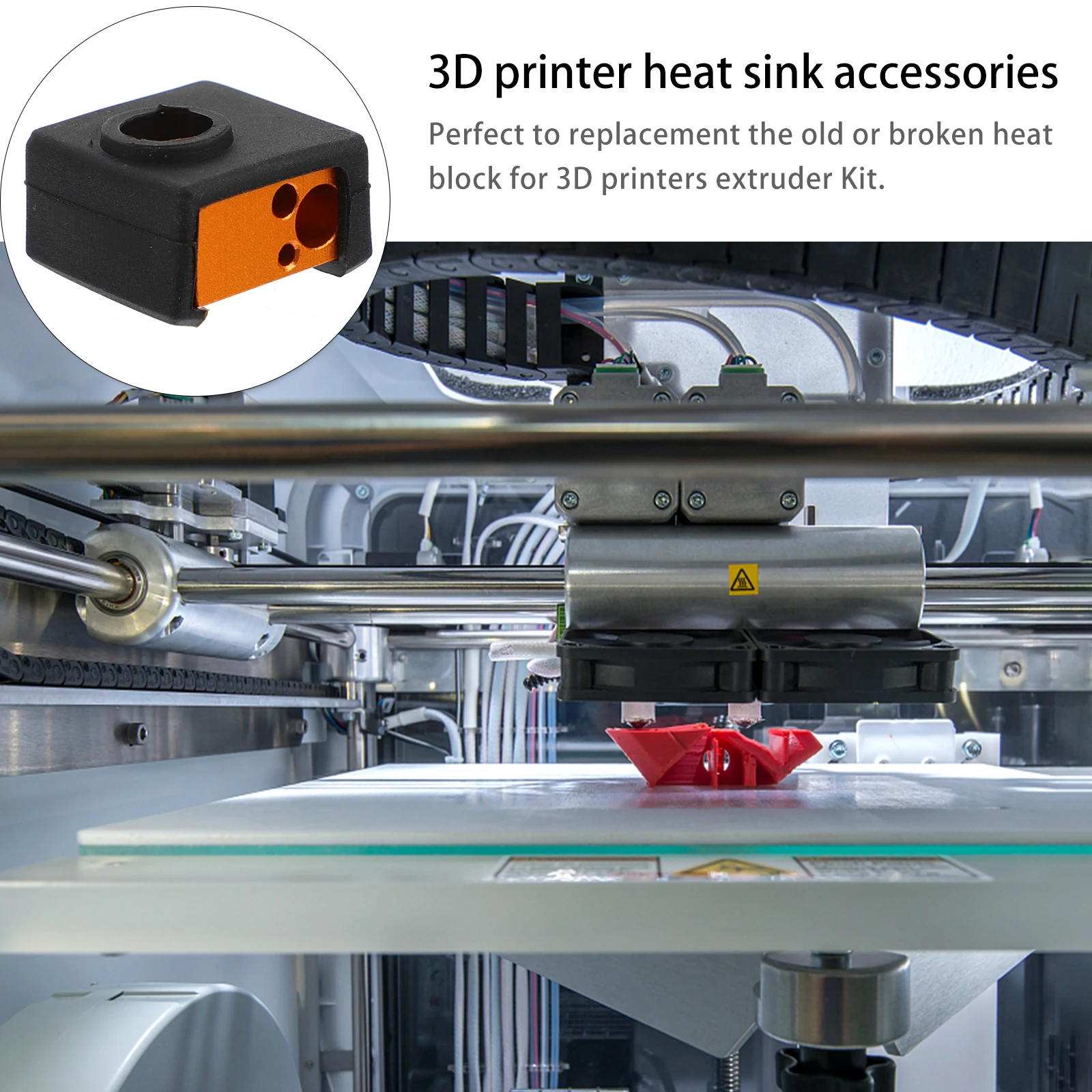 

Heating Block Sink Set Printer Assembly 3D Heater Extruder Hot End Silicone Sock Throat Tube