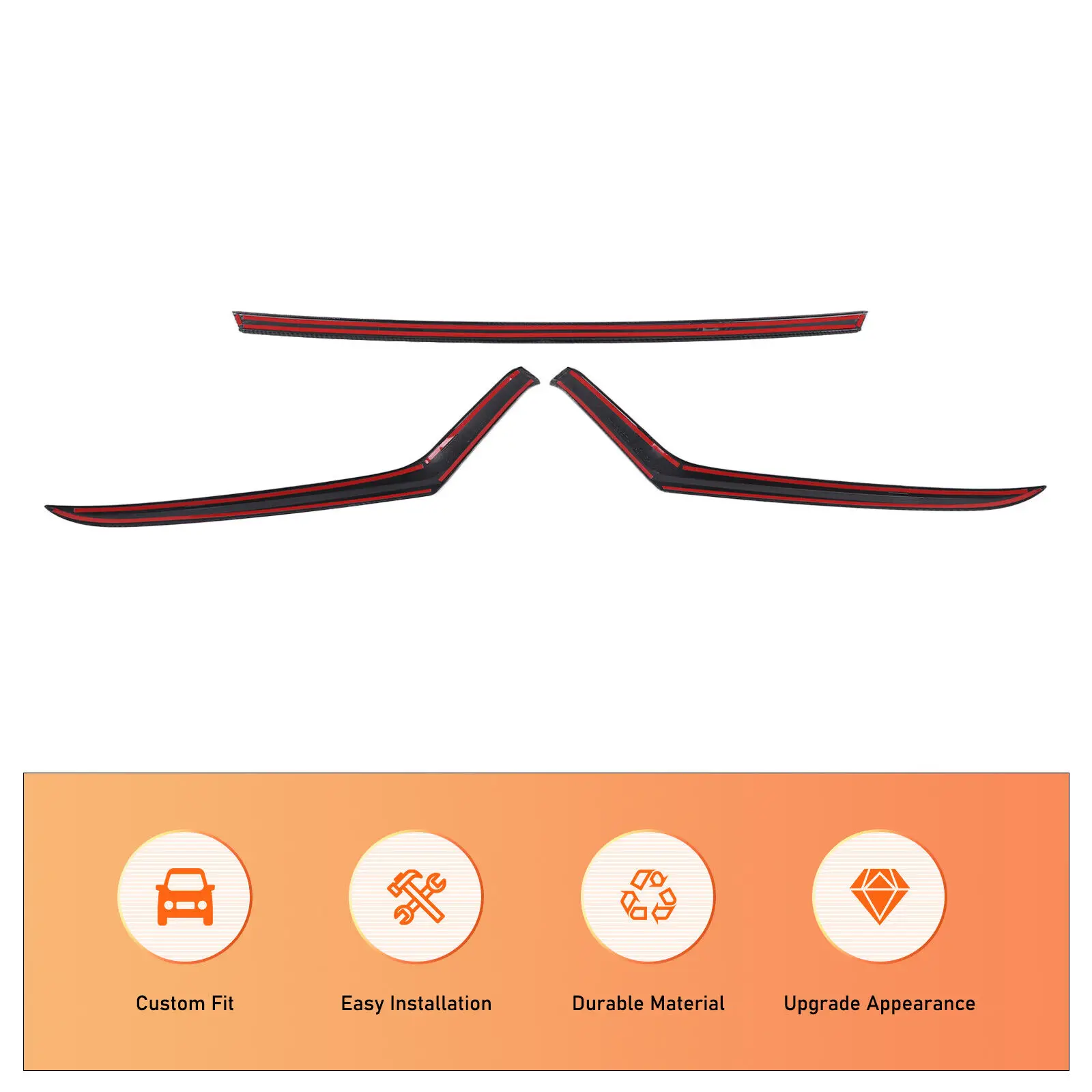 ABS ألياف الكربون سيارة الجبهة هود قطاع الكسوة لتويوتا جراند هايلاندر 2024-2025 سيارة الخارجي طقم ديكور اكسسوارات