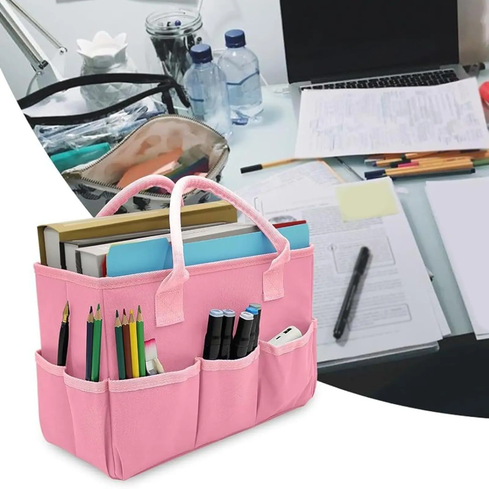 Teacher Helper Tote Bag Craft Storage Portable with Handles Organization Gardening Organizer Tote for Arts Paper Make up