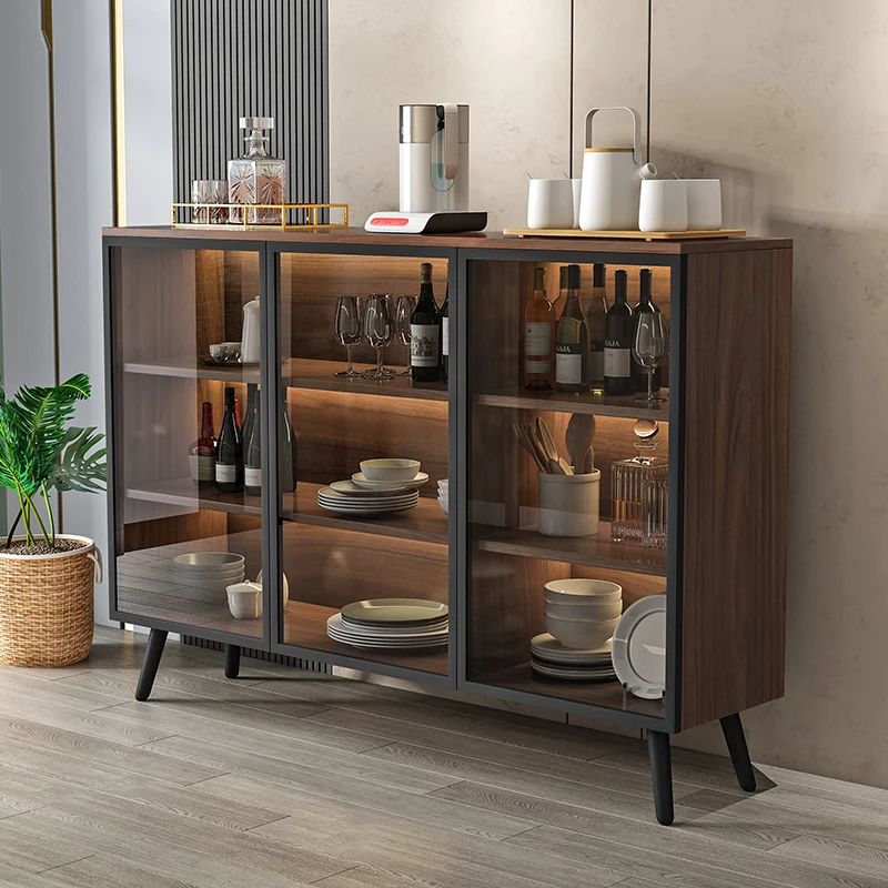 

Side cabinet modern simple Italian minimalist light luxury living room tea cabinet against the wall cupboard kitchen cabinet