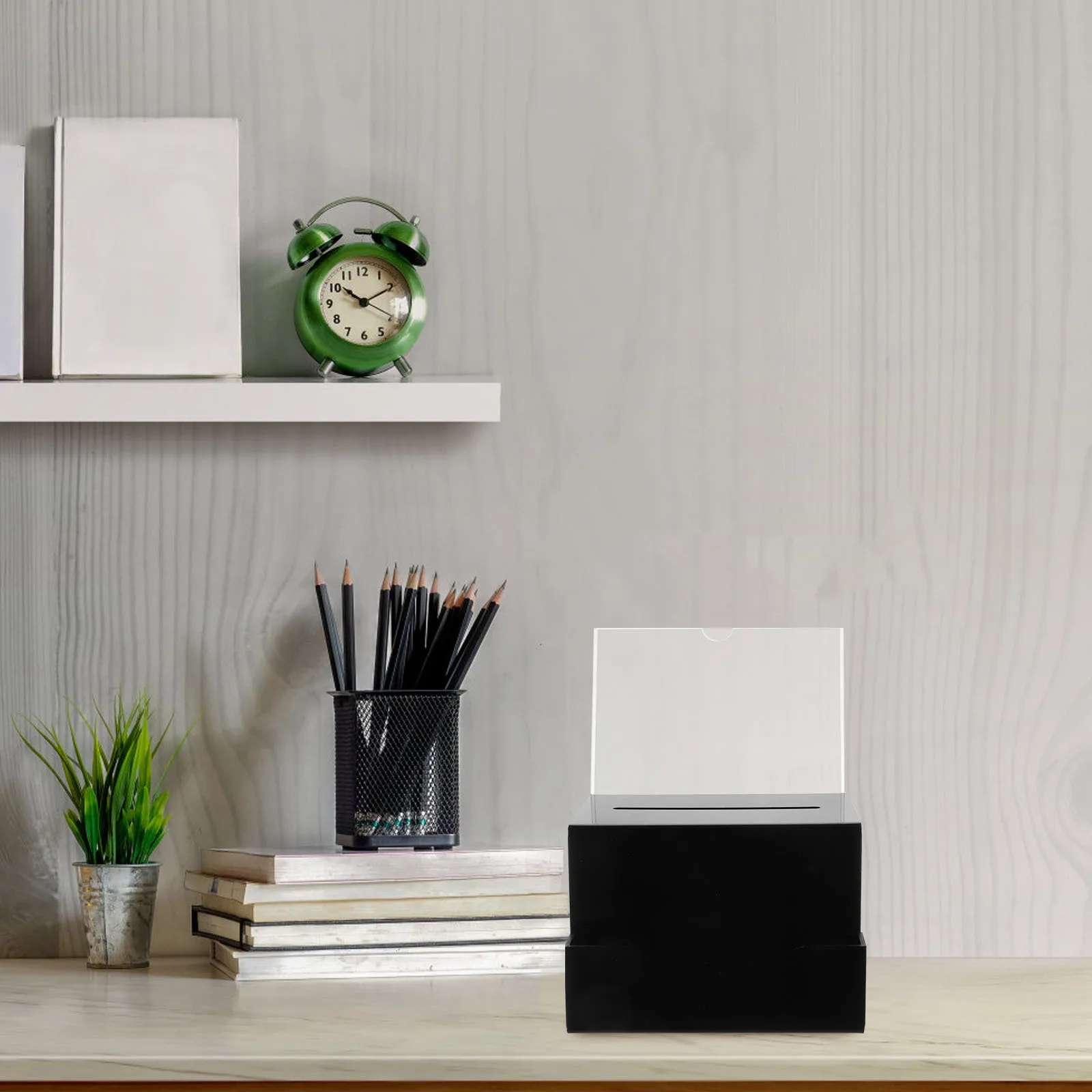 

1Set Donation Voting Box Lockable Acrylic Suggestion Fundraising Ballot Complaint Letter Public Ticket Storage