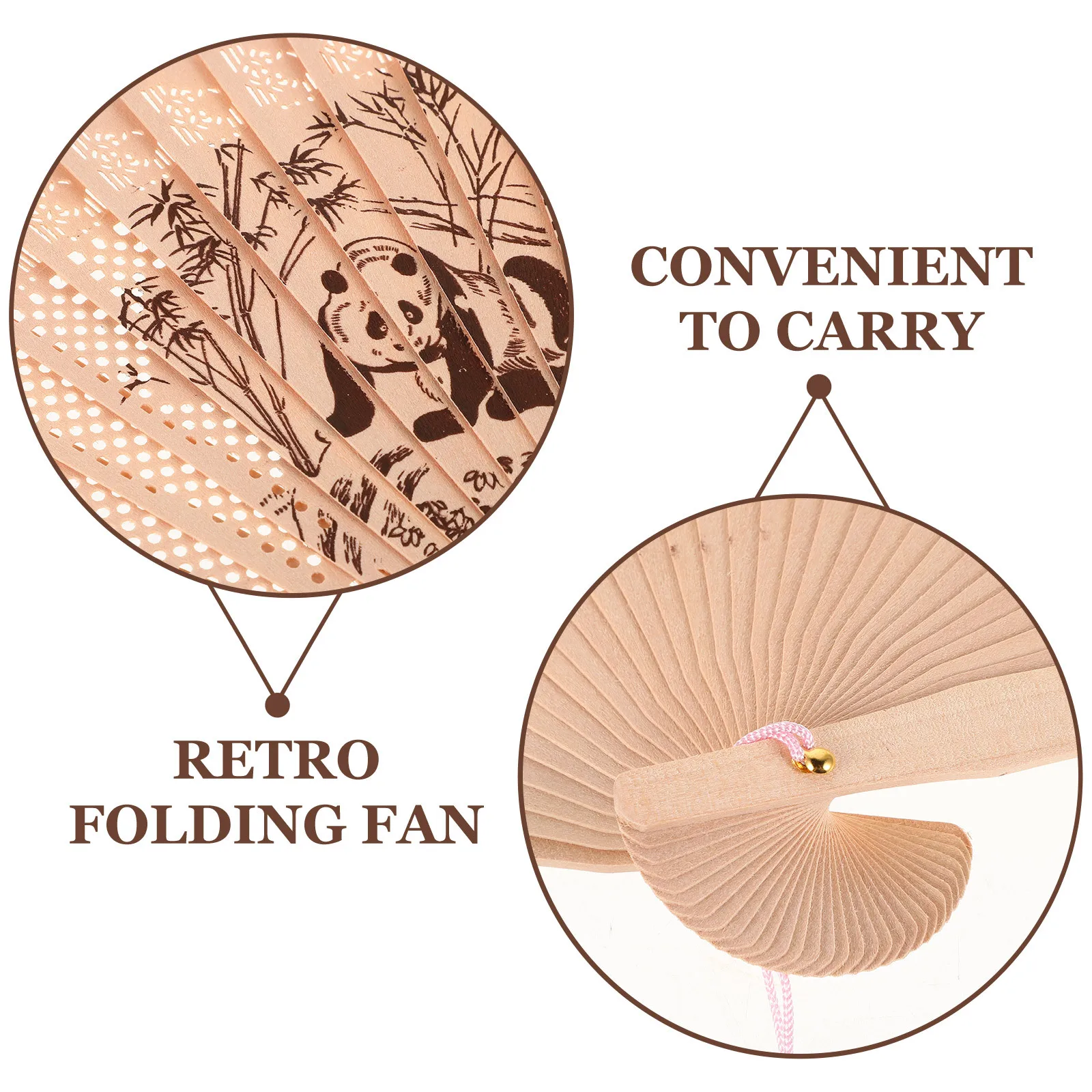 

Sandal Wood Foldable Hand Fan Hollow Elegant Ancient Fan Vintage Style Lightweight Portable for Summer Stage Show